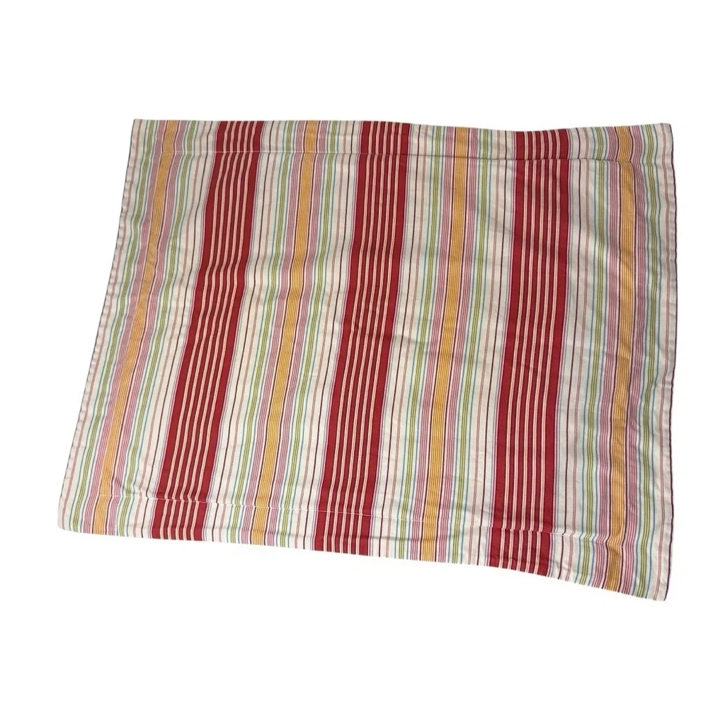 Pottery Barn Libby Red Stripe Pillow Sham Standard CottageCore Farmhouse Coastal